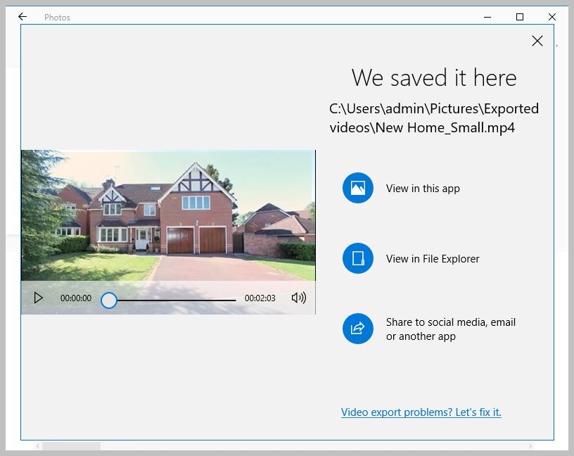 video export location