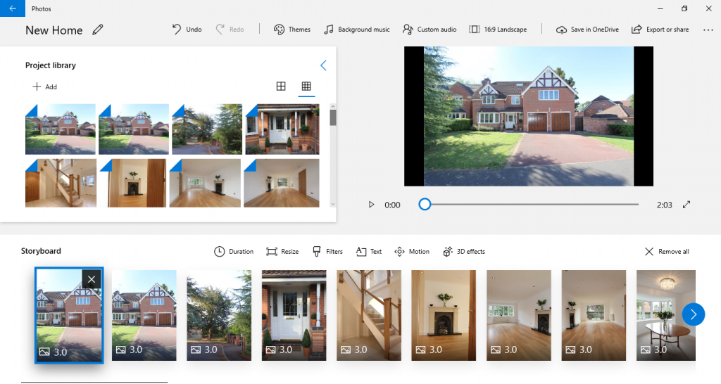 Add pictures to storyboard