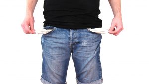 In debt